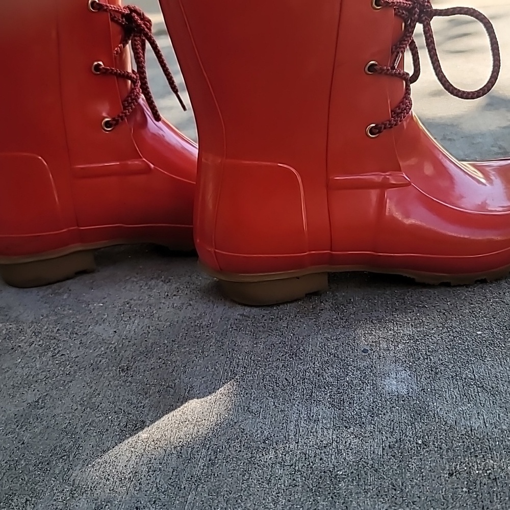 Hunter Ackley Red Shiny Mid Calf Boots EU 42 - Picture 6 of 7